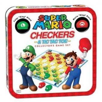 NINTENDO - Jeu de Dames + Tic Tac Toe Super Mario Boite Metal'UK Only'