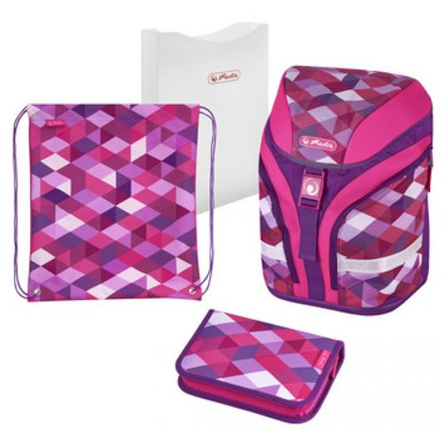 herlitz herlitz cartable motion plus pink cubes noir