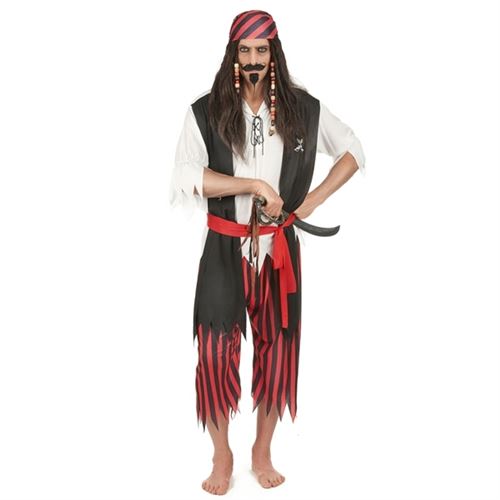 Costume de pirate pour homme d&eacute;guisement des Cara&iuml;bes M - L