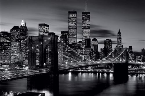 New York Poster - Brooklyn Bridge, Noir et Blanc (61x91 cm)
