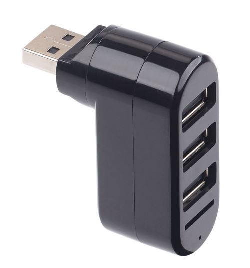 Hub 3 ports USB 2.0 orientable à 180° - avec lecteur Micro SD