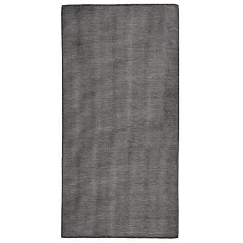 vidaXL Tapis à tissage plat d'extérieur 100x200 cm Gris