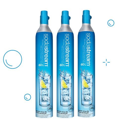 Lot de 3 cylindres de recharge de gaz co2 60l