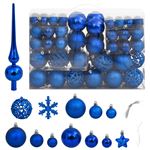 vidaXL Ensemble de boules de Noël 111 pièces bleu polystyrène