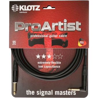 Klotz Pro Artist Câble Instr. 3M, Jack Mono - Jack Mono Coudé Câbles jack / instrument - 1