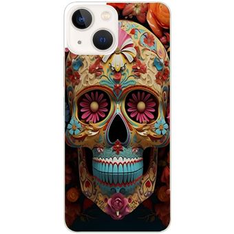 Coque Taperso pour Iphone 14 avec motif tete de mort mexicaine - 1