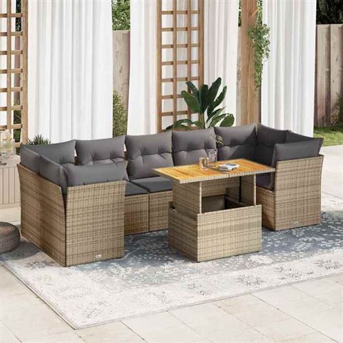 VidaXL - Garten sofagarnitur poly-rattan, One Size, Beige