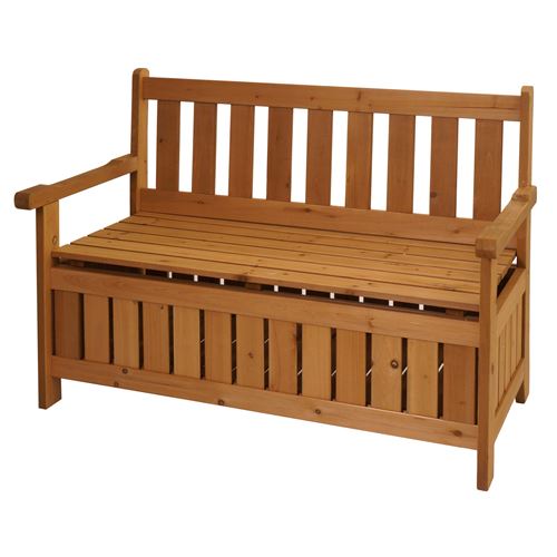 Mendler - Banc de jardin avec coffre de rangement - 114cm - Brun - Image 3