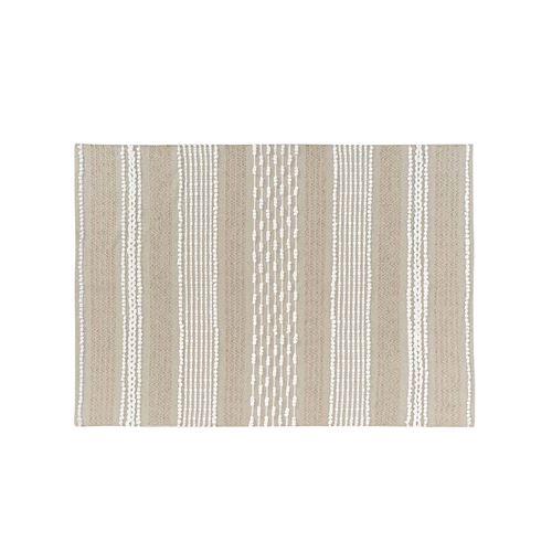 Non Communiqué Naturel Tapis Rayures À Relief Blanca 60X90