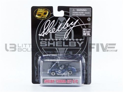 Voiture Miniature de Collection SHELBY COLLECTIBLES 1-64 - FORD Shelby Cobra 427 S/C - 1964 - Blue / White - SHELBY705