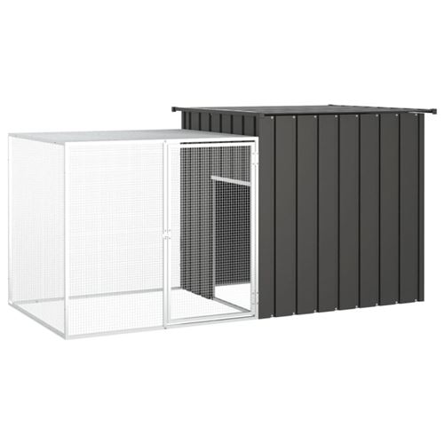 vidaXL Cage pour poules Anthracite 200x91x100 cm Acier galvanisé