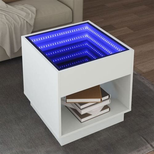 vidaXL - Table Basse - Design Infini LED - Blanc - 50x50x50 cm - Image 2