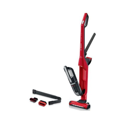 BOSCH BBH3ZOO28 Aspirateur balai sans fil 2en1 et multifonction Flexxo Zoo'o - 2 vitesses - 28 V - 55 mn d'autonomie - Rouge