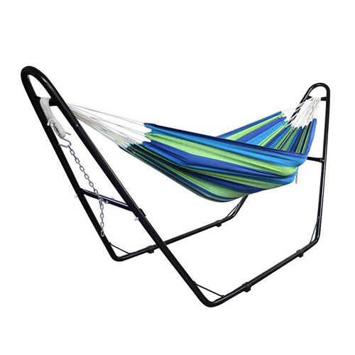 Support de hamac B.LIVEM® pour le Jardin le Camping le Voyage Charge Maximale 200kg Noir 280*95*115cm