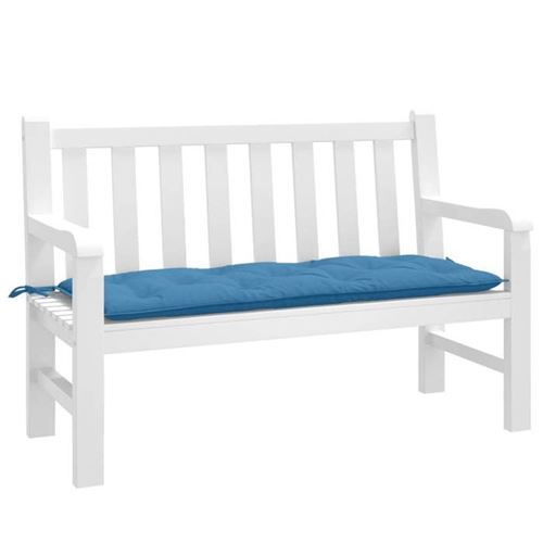 Vidaxl Bleu Coussin De Banc De Jardin Mélangé 120X50x7 Cm Tissu, Coussin, Coussin De Banc, Coussin De Jardin, Coussin 4002546 - Image 3