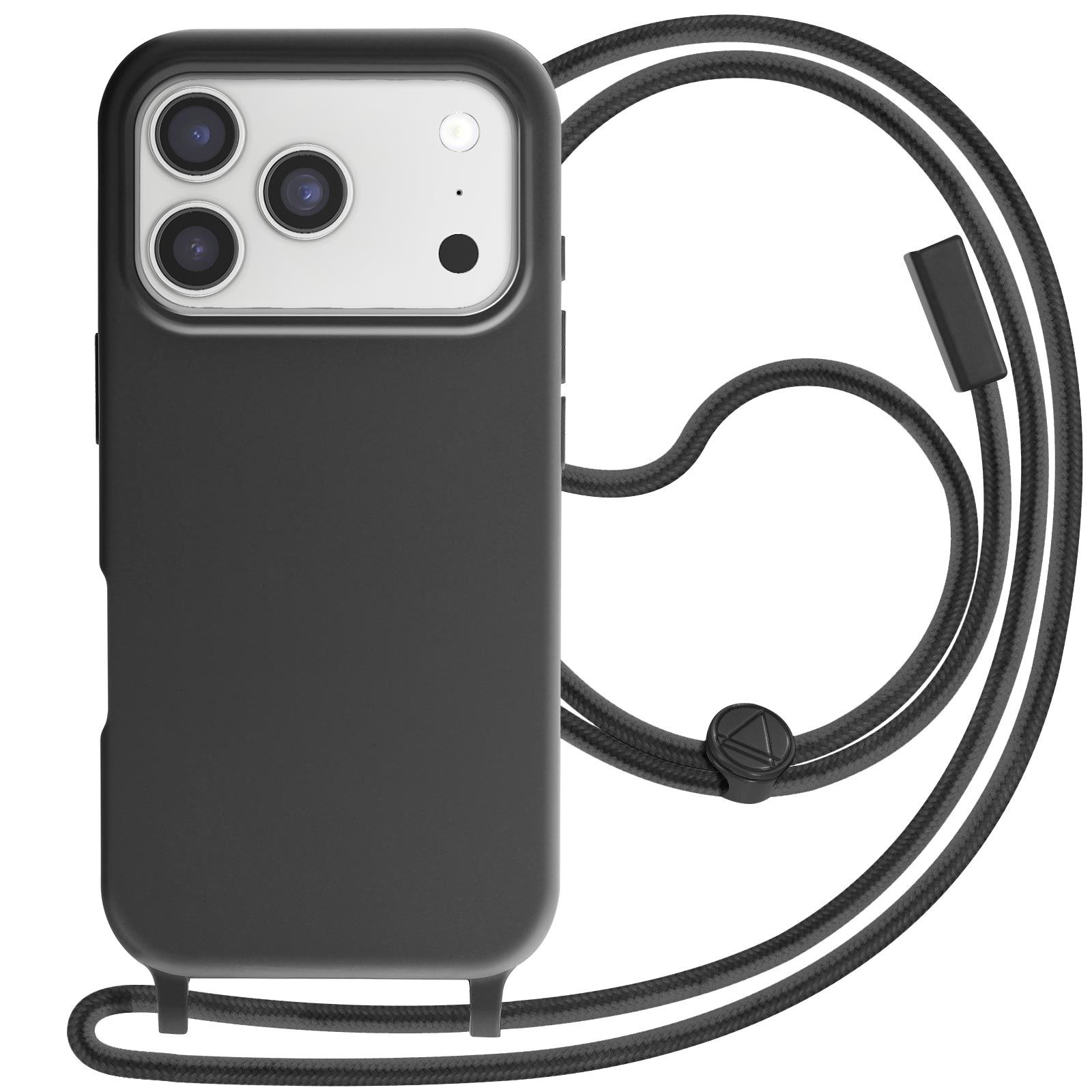 Housse IPhone 17 Pro Max Avec Cordon Réglable - étui Silicone Antichoc Avec Sangle Cou - Couleur Violet - 4