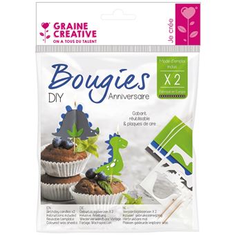 Kit DIY Bougies d'anniversaire - Dinosaures - 2 pcs