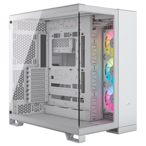 CORSAIR iCUE 6500X RGB - Mid tower - ATX - panneau latéral fenêtré (verre trempé) - pas d'alimentation (ATX) - blanc - USB/Audio