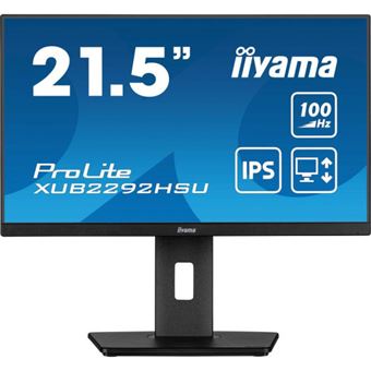 iiyama ProLite XUB2292HSU-B6 - Écran LED - 22" (21.5" visualisable) - 1920 x 1080 Full HD (1080p) @ 100 Hz - IPS - 250 cd/m² - 1000:1 - 0.4 ms - HDMI, DisplayPort - haut-parleurs - noir mat