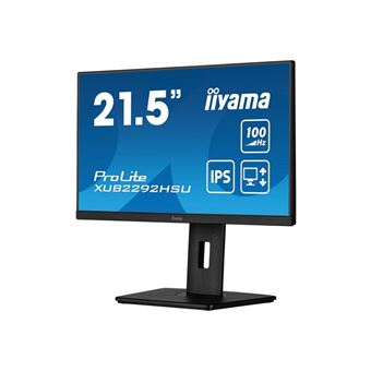 iiyama ProLite XUB2292HSU-B6 - Écran LED - 22" (21.5" visualisable) - 1920 x 1080 Full HD (1080p) @ 100 Hz - IPS - 250 cd/m² - 1000:1 - 0.4 ms - HDMI, DisplayPort - haut-parleurs - noir mat