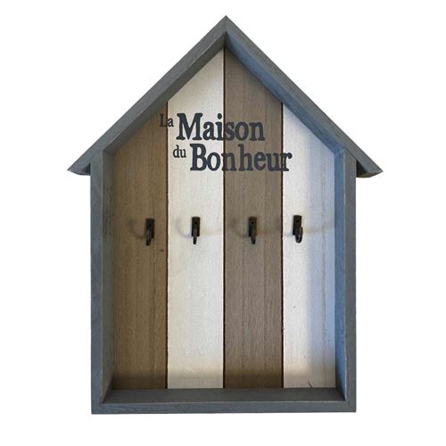 GENERIQUE - Support pour clefs - Maison du Bonheur - Bois - Image 2