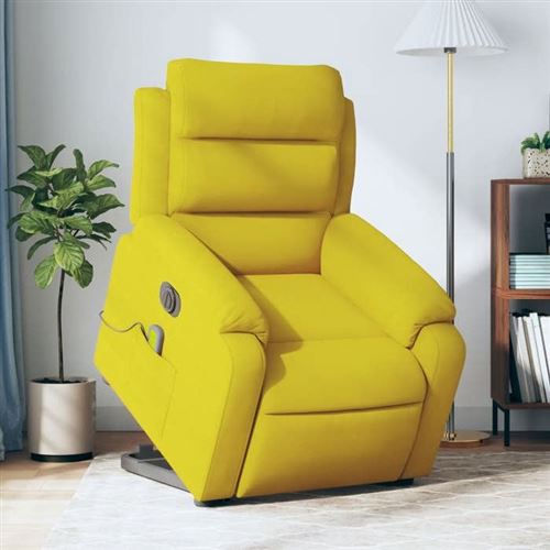 Non Communiqué Jaune Vidaxl Fauteuil De Relaxation, Massage, Inclinable Électrique Réglable Velours