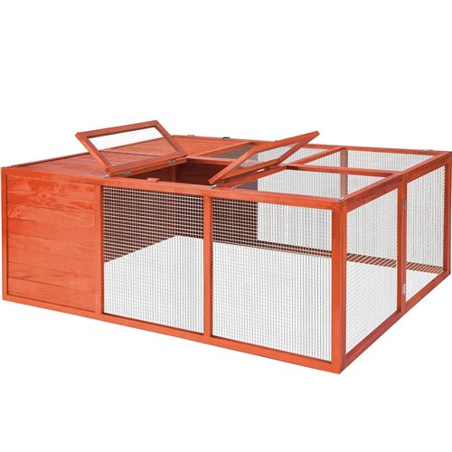Comparer les prix de TECTAKE Enclos pour rongeurs En bois marron
