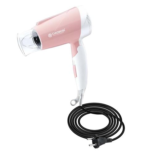 AVIZAR S&egrave;che-Cheveux Ionique Compact 1300W avec 3 R&eacute;glages et S&eacute;chage Rapide Blanc / Rose