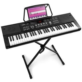 Max KB15 - Clavier Électronique 61 Touches pour Enfant avec Micro & Batterie Longue Durée, Stand Inclus - 1