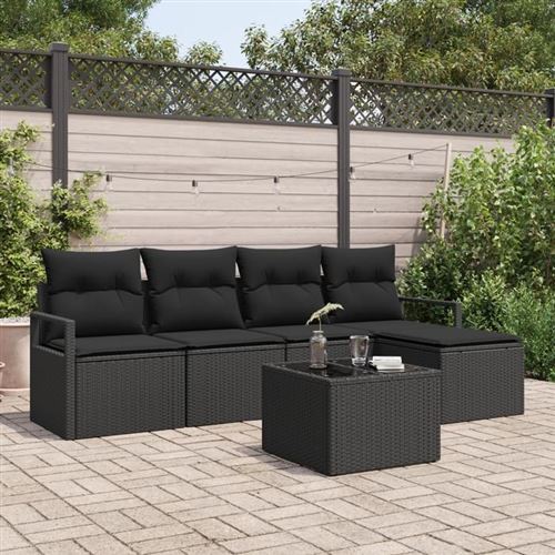VIDAXL - Salon de jardin modulable - Rotin - 6 pièces - 62 x 60 x 85 cm - Image 2