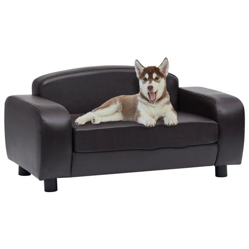 Comparer les prix de vidaXL Canapé pour chien Marron 80x50x40 cm Similicuir