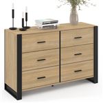Commode 6 tiroirs bois façon hêtre pas cher - Tomi | ID Market
