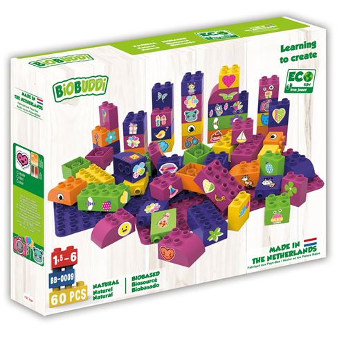 BiOBUDDi blocs avec 2 plaques de base nature - 60 pièces (BB-0009)