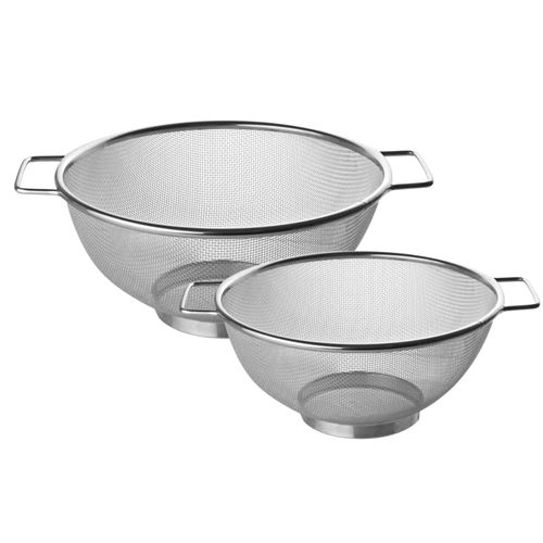 Non Communiqué Gris Set De 2 Passoires Inox 20 Cm Et 26 Cm Fackelmann