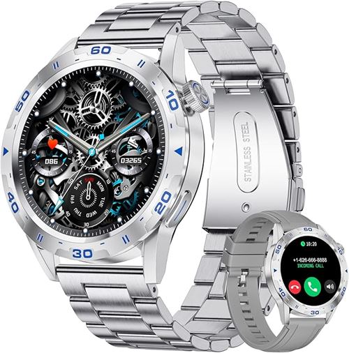 LIGE Montre Connectée Homme avec Appel Bluetooth, 1.32'' HD Montre