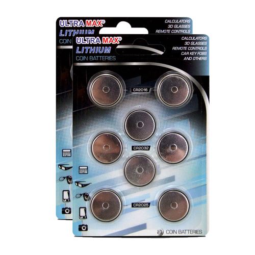Lot de 16 piles bouton au lithium 3V 2 x CR2016 2 x CR2025 4 x CR2032, assortiment de 8 piles pour montres calculatrice - JUANIO -