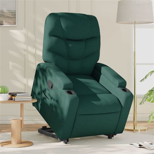 vidaXL - Fauteuil de relaxation - Inclinable - Tissu - Vert - Image 2