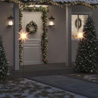 vidaXL Lumière de Noël avec Piquet LED Pliable, Éclairage d'Étoile de Noël, Décoration Lumineuse de Noël Intérieur 356191 - 1