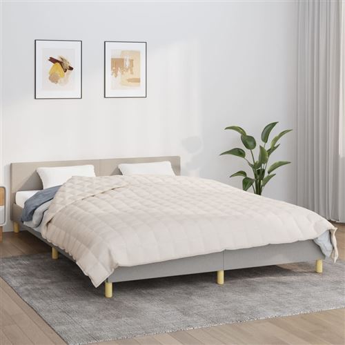 vidaXL Couverture lestée Crème clair 200x220 cm 9 kg Tissu
