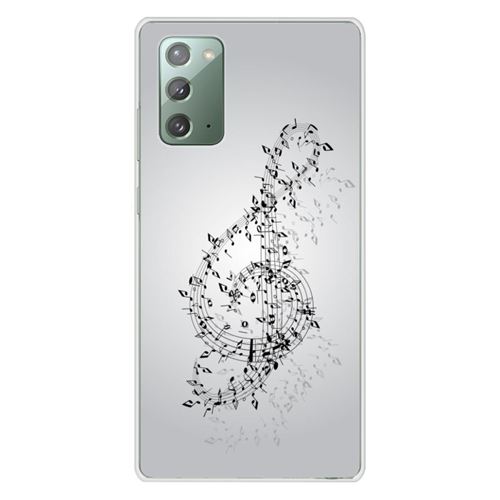 Coque en silicone imprimée compatible Samsung Galaxy Note 20 Valse des notes