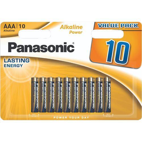 PANASONIC Pack 10 Piles Alcaline POWER BRONZE AAA LR03 1,5V