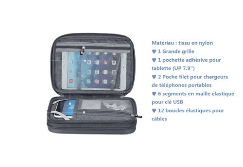 Boite de rangement GENERIQUE Sac de rangement pour câble de voyage  numérique Sac de rangement pour organisateur d'alimentation mobile  Électronique Accessoires Sac Etui pour