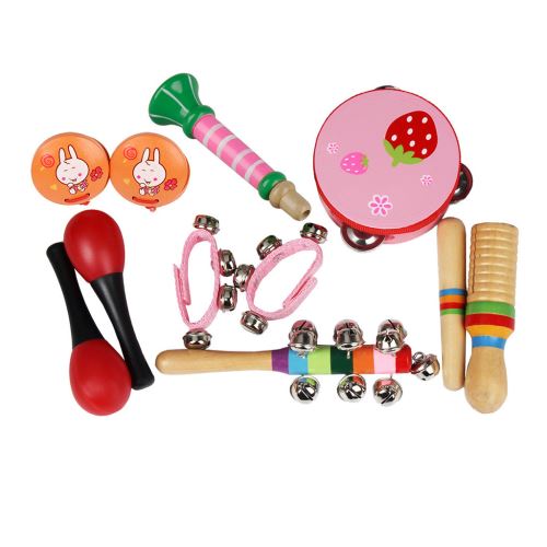 Bois Percussion Instrument de musique Jouet Set 11pcs éducation Toy Musique Pealer6928