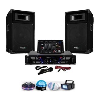 Pack sonorisation DJ-300 Complet avec Enceintes Table de mixage Amplificateur 480W + Pack 4 Jeux de lumière DIAMS LytOr - 1