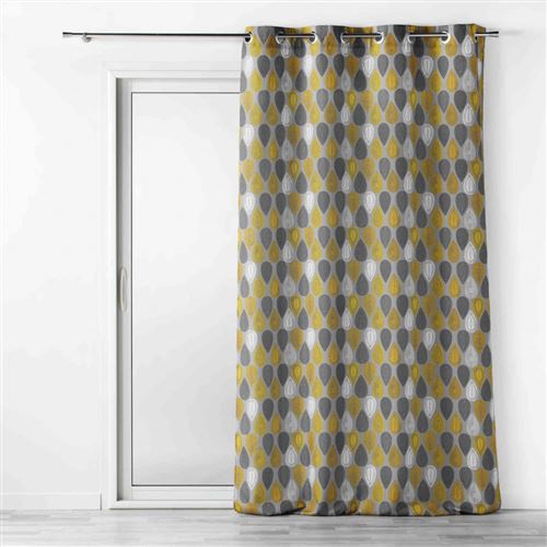 Rideau à oeillets Palpito jaune/anthracite 140x260 cm