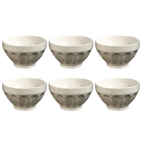 Lot de 6 Bols À Côtes 73cl Blanc