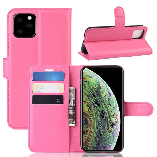 Etui en PU couleur rose avec support pour votre Apple iPhone 5.8 pouces (2019)