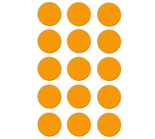 Gommettes rondes 19 mm Orange x 90
