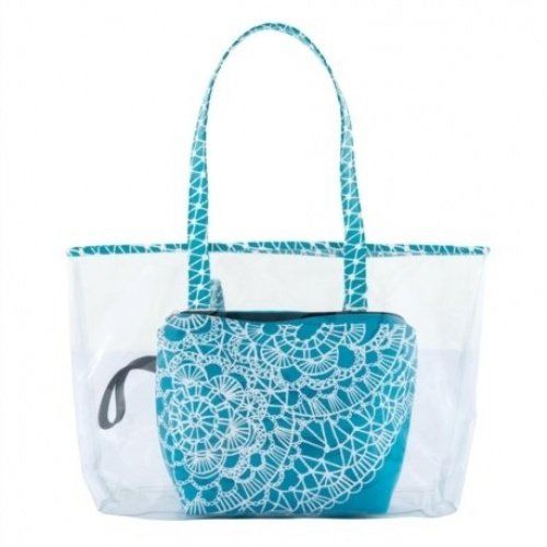 Cabas et trousse PARENT Filet - transparent/bleu