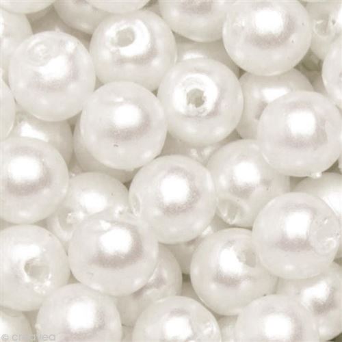 Perles de décoration Blanc 6 mm - env 650 pcs